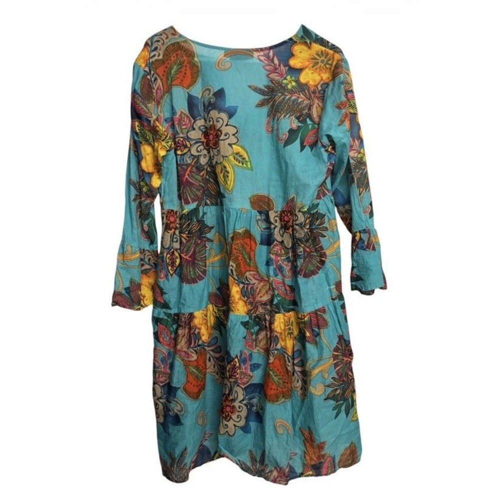 KikiSol Dress Womens Boho Artsy Tunic Beach Coverup Babydoll Dress Sz S - Picture 3 of 7